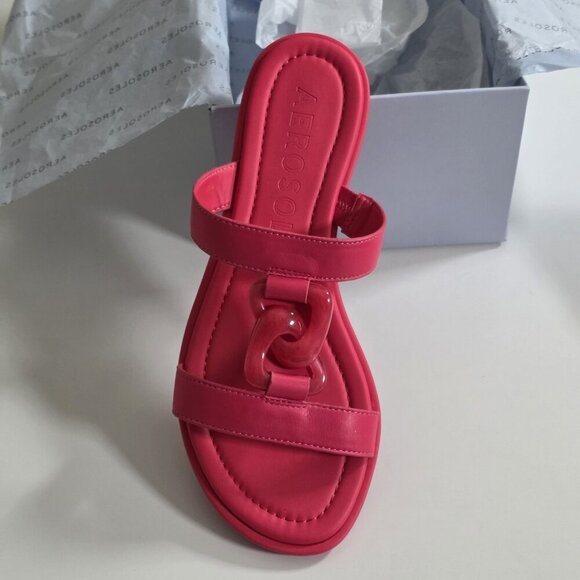 Aerosoles Shoes - Aerosoles Geraldine Sandals Women US 10M Hot Pink Faux Leather Boho Beach Resort